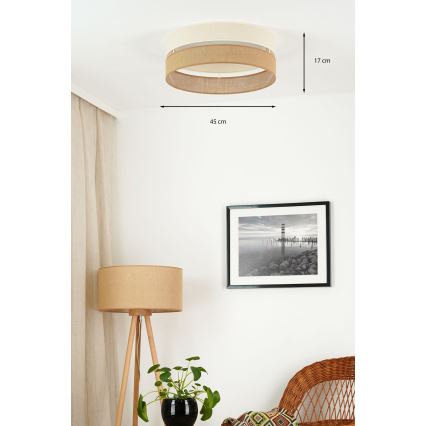 Brilagi - LED dimbar taklampa ROYAL YUTE LED/24W/230V Ø 45 cm 3000/4000/6500K beige/kräm + fjärrkontroll