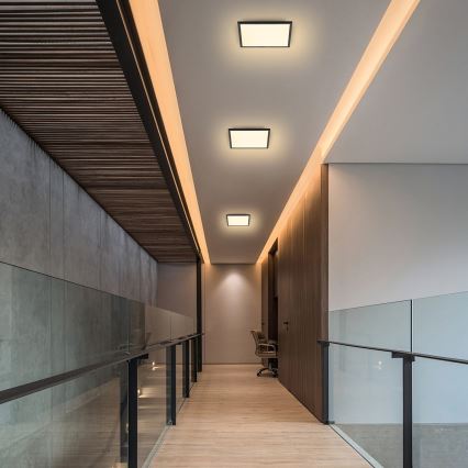 Brilagi - Dimmbar LED-taklampa SLIMFRAME LED/25W/230V 30x30 cm 3000–6000K svart + fjärrkontroll