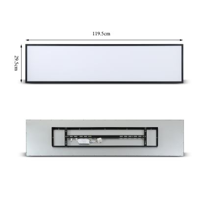 Brilagi - Dimbart LED-takarmatur SLIMFRAME LED/58W/230V 120x30 cm 3000-6000K svart + fjärrkontroll