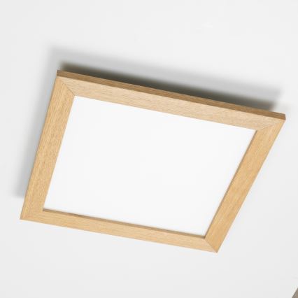 Brilagi - Dimmbar LED-taklampa SLIMFRAME WOOD LED/36W/230V 49,5x49,5 cm 3000-6000K brun + fjärrkontroll