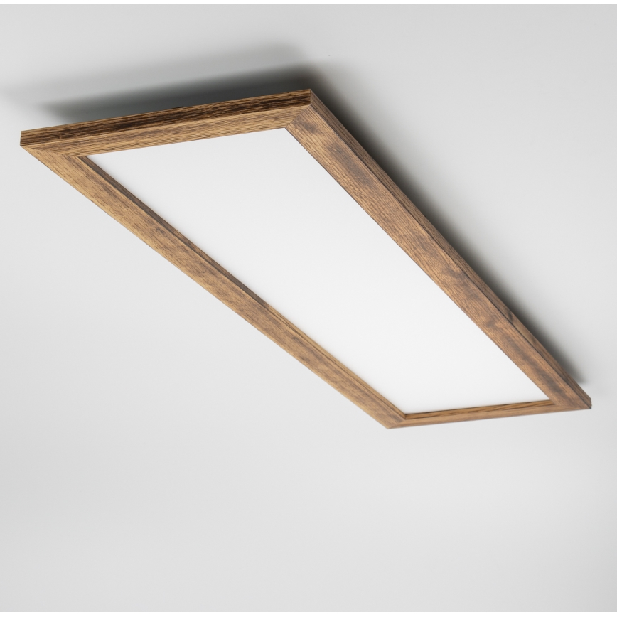 Brilagi - Dimbart LED-takarmatur SLIMFRAME WOOD LED/58W/230V 124x33,7 cm 3000-6000K brun + fjärrkontroll