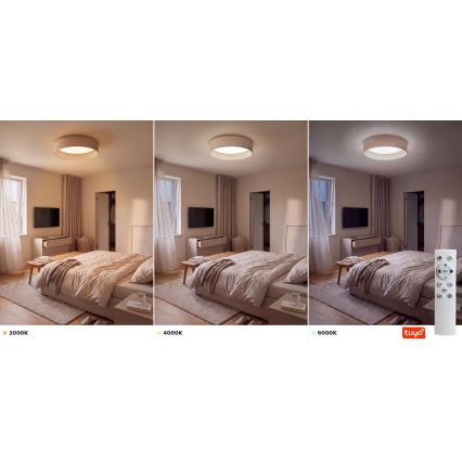BRILAGI - Dimbart LED-takarmatur VELVET SMARTIX LED/24W/230V 3000–6000K Ø 45 cm beige Wi-Fi Tuya Beacon + fjärrkontroll