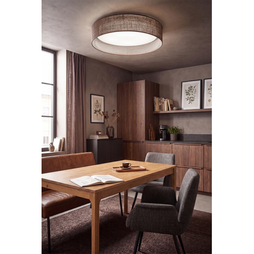 BRILAGI - Dimbar LED-taklampa VELVET SMARTIX LED/24W/230V 3000-6000K Ø 45 cm brun Wi-Fi Tuya Beacon + fjärrkontroll