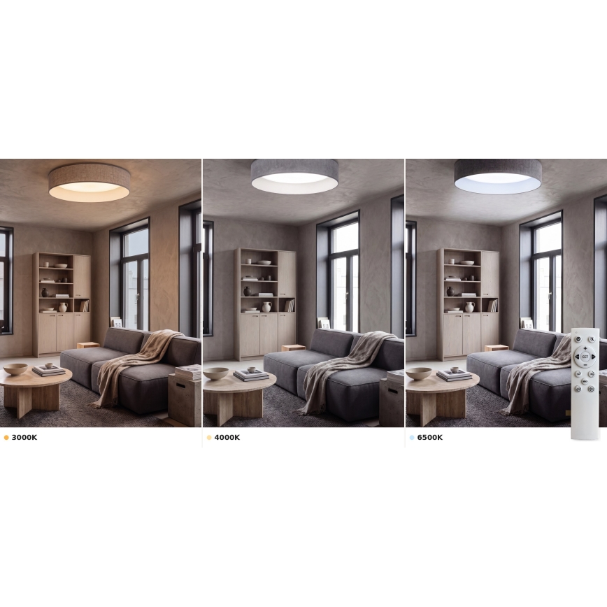 BRILAGI - LED dimbar taklampa VELVET SMART VARI LED/24W/230V 3000-6500K Ø 45 cm grå + fjärrkontroll