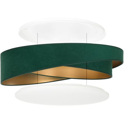 BRILAGI - Dimbar LED-taklampa VELVET TWIST LED/36W/230V 3000-6000K Ø 65 cm Wi-Fi Tuya Beacon grön/guld + fjärrkontroll