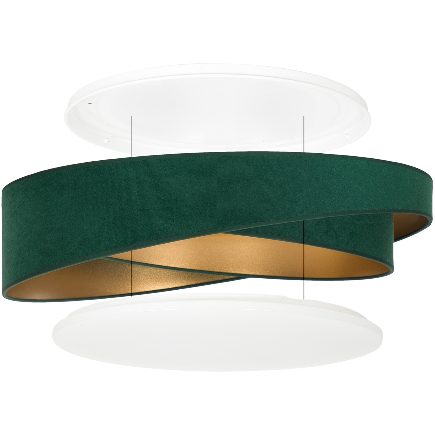BRILAGI - Dimbar LED-taklampa VELVET TWIST LED/36W/230V 3000-6000K Ø 65 cm Wi-Fi Tuya Beacon grön/guld + fjärrkontroll