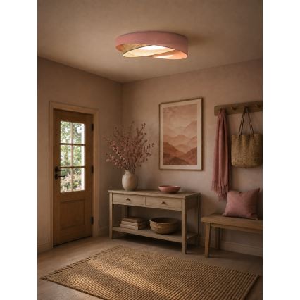 BRILAGI - Dimbar LED-taklampa VELVET TWIST LED/36W/230V 3000-6000K Ø 65 cm Wi-Fi Tuya Beacon rosa/beige + fjärrkontroll