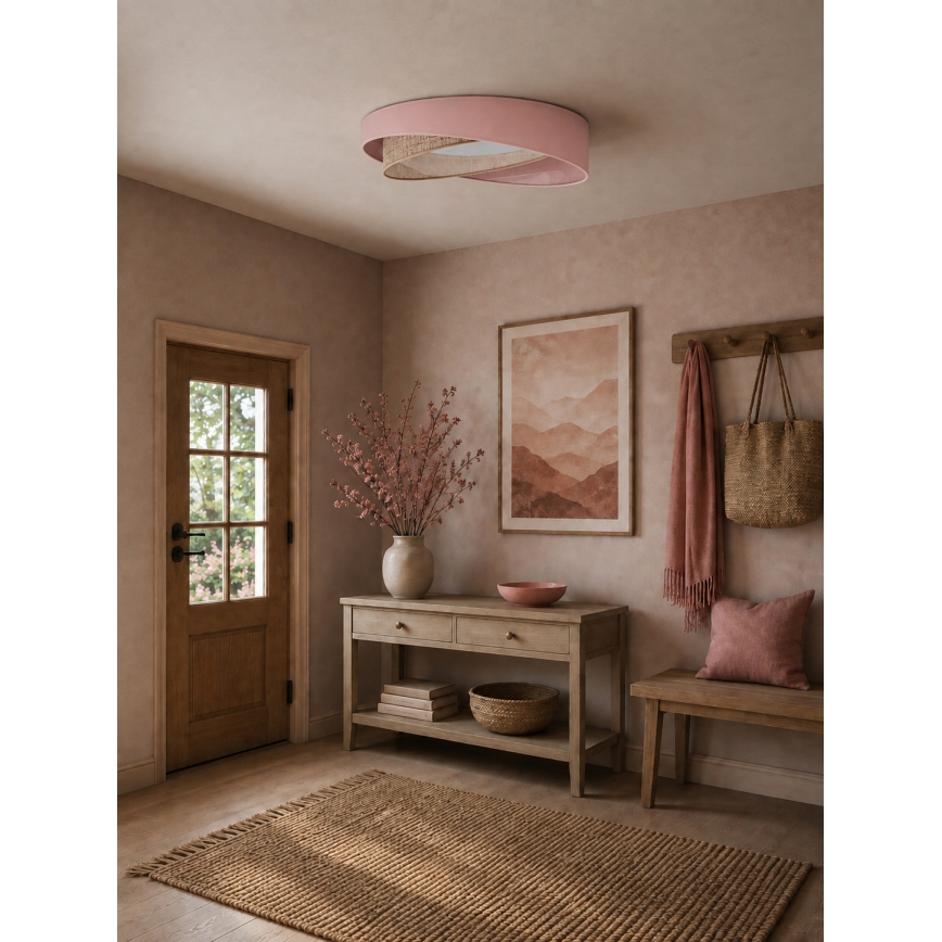 BRILAGI - Dimbar LED-taklampa VELVET TWIST LED/36W/230V 3000-6000K Ø 65 cm Wi-Fi Tuya Beacon rosa/beige + fjärrkontroll