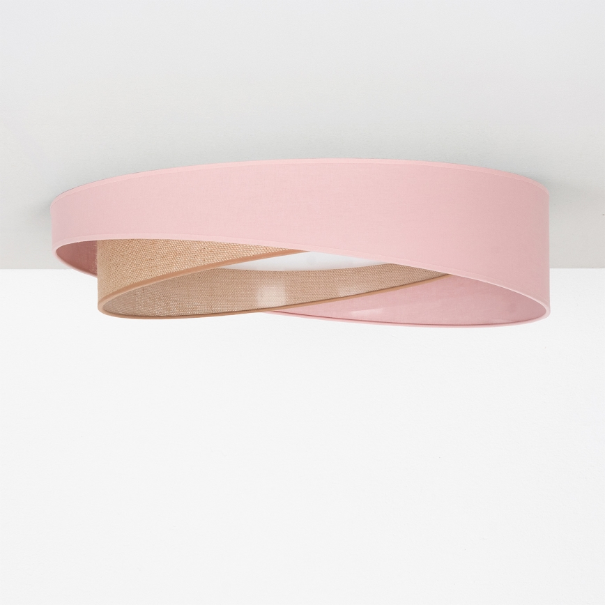 BRILAGI - Dimbar LED-taklampa VELVET TWIST LED/36W/230V 3000-6000K Ø 65 cm Wi-Fi Tuya Beacon rosa/beige + fjärrkontroll