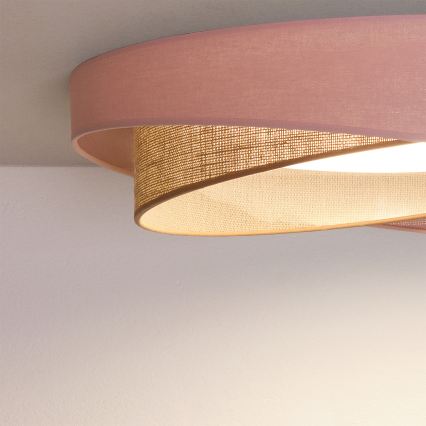 BRILAGI - Dimbar LED-taklampa VELVET TWIST LED/36W/230V 3000-6000K Ø 65 cm Wi-Fi Tuya Beacon rosa/beige + fjärrkontroll