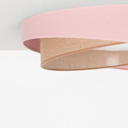 BRILAGI - Dimbar LED-taklampa VELVET TWIST LED/36W/230V 3000-6000K Ø 65 cm Wi-Fi Tuya Beacon rosa/beige + fjärrkontroll