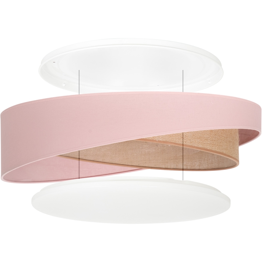 BRILAGI - Dimbar LED-taklampa VELVET TWIST LED/36W/230V 3000-6000K Ø 65 cm Wi-Fi Tuya Beacon rosa/beige + fjärrkontroll