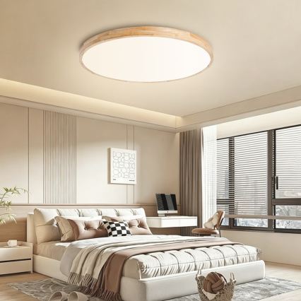 BRILAGI - Dimbart LED-takarmatur WOODLINE LED/100W/230V 3000-6000K ek Ø 80 cm + fjärrkontroll