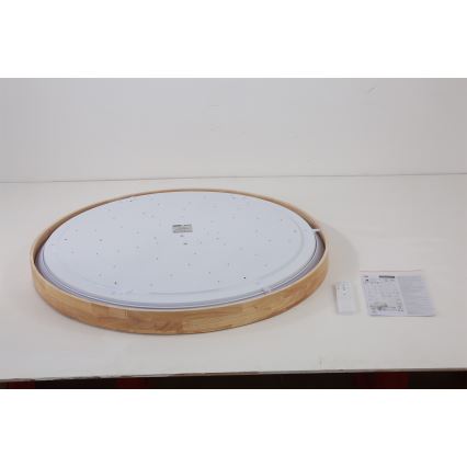 Brilagi - Dimbart LED-takarmatur WOODROUND LED/70W/230V 3000-6000K Ø 80 cm trä CRI 90 + fjärrkontroll