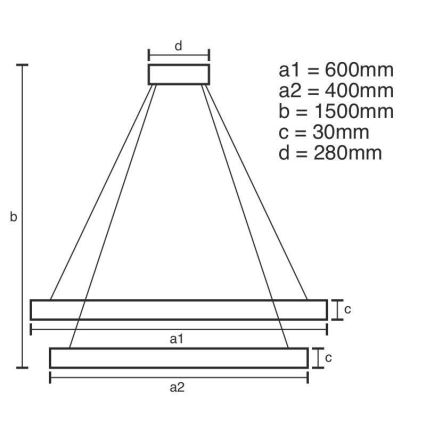 Brilagi - LED-dimbar pendellampa med vajerupphängning COSMOWAVE LED/115W/230V 3000-6500K + fjärrkontroll