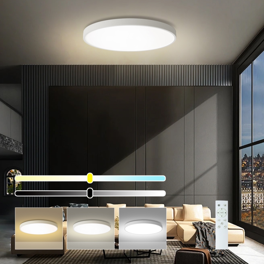 Brilagi - Dimbart LED-taklampa POOL SMART LED/100W/230V 3000-6000K diam. 80 cm Wi-Fi Tuya vit + fjärrkontroll