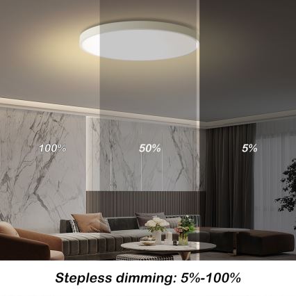 Brilagi - Dimbart LED-taklampa POOL SMART LED/100W/230V 3000-6000K diam. 80 cm Wi-Fi Tuya vit + fjärrkontroll