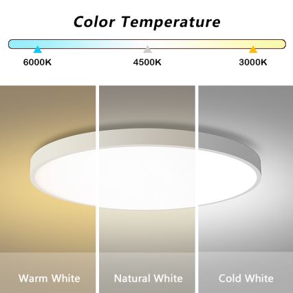 Brilagi - Dimbart LED-taklampa POOL SMART LED/100W/230V 3000-6000K diam. 80 cm Wi-Fi Tuya vit + fjärrkontroll