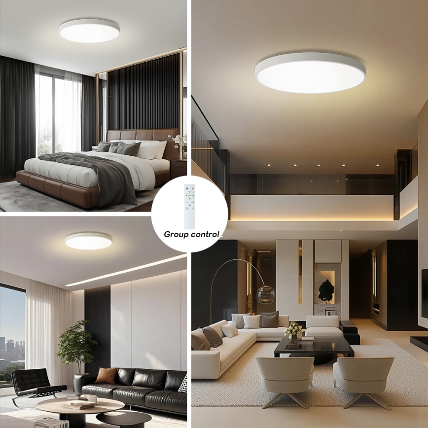 Brilagi - Dimbart LED-taklampa POOL SMART LED/100W/230V 3000-6000K diam. 80 cm Wi-Fi Tuya vit + fjärrkontroll