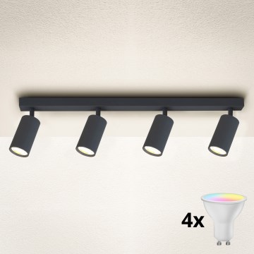 Brilagi - Dimbart LED RGBW spotarmatur SELE 4xGU10/4,8W/230V 3000K antracit + fjärrkontroll