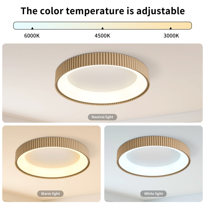 BRILAGI - Dimbart LED-takarmatur FALCON MODERN LED/54W/230V 3000-6500K 60 cm beige + fjärrkontroll