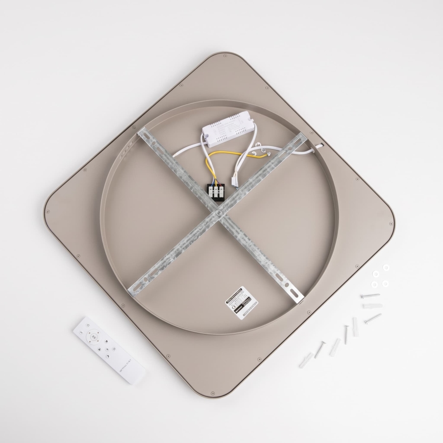 BRILAGI - LED-takarmatur med dimmer FALCON SLIM LED/50W/230V 3000-6500K 50x50 cm vit/beige + fjärrkontroll