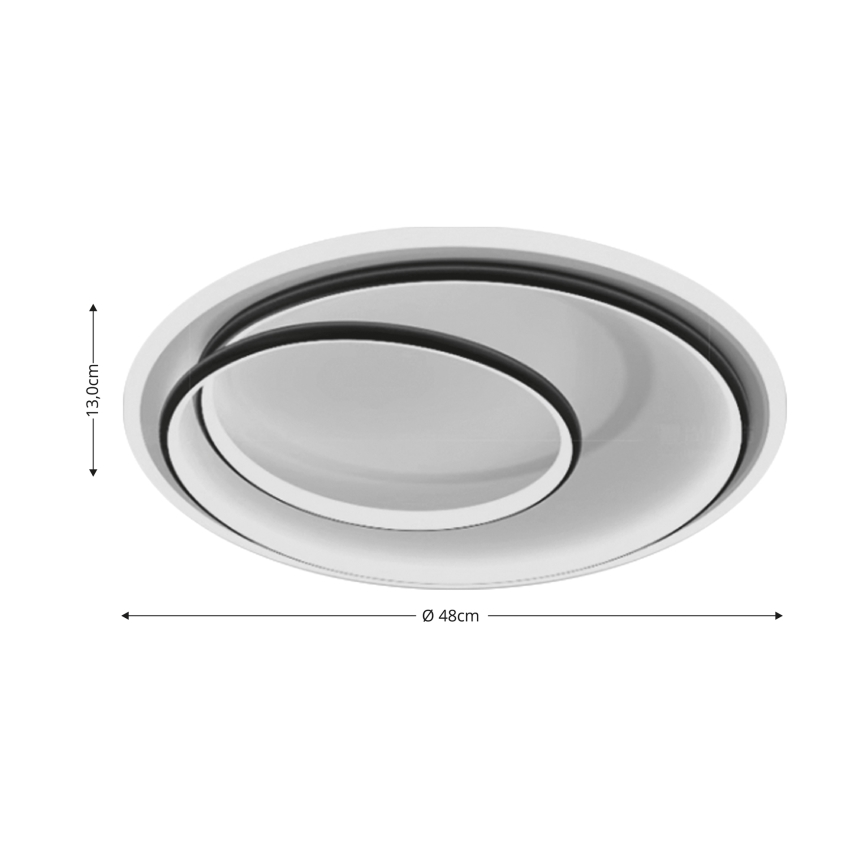 Brilagi - LED dimbar taklampa FLARE LED/38W/230V 3000-6000K Ø 48 cm svart/vit + fjärrkontroll