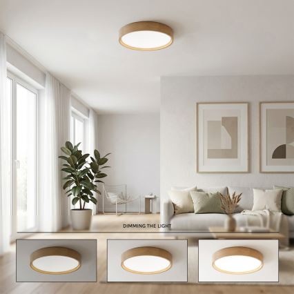 Brilagi - Dimbart LED takarmatur MANAROLA REMOTE LED/24W/230V 3000-6500K Ø 41 cm ek + fjärrkontroll