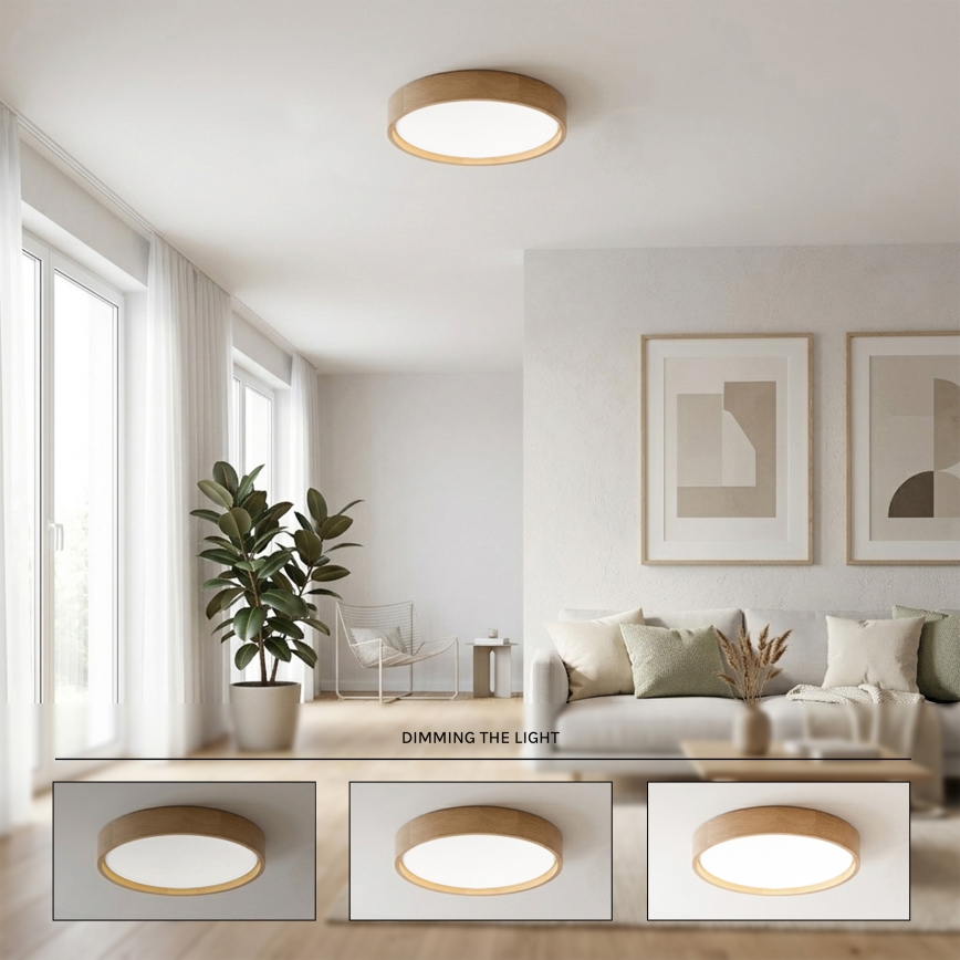Brilagi - Dimbart LED takarmatur MANAROLA REMOTE LED/24W/230V 3000-6500K Ø 41 cm ek + fjärrkontroll