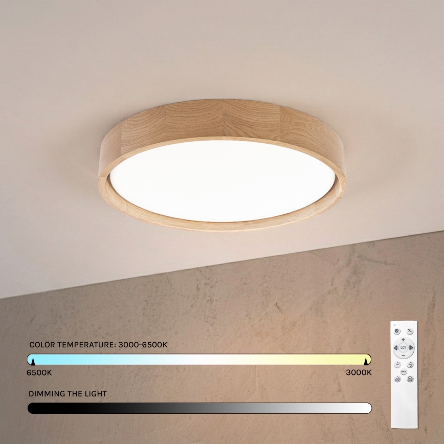 Brilagi - Dimbart LED takarmatur MANAROLA REMOTE LED/24W/230V 3000-6500K Ø 41 cm ek + fjärrkontroll