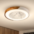 Brilagi - Dimbart LED-takarmatur med fläkt LED/30W/230V 3000–6500K Ø 50 cm vit/ek + fjärrkontroll