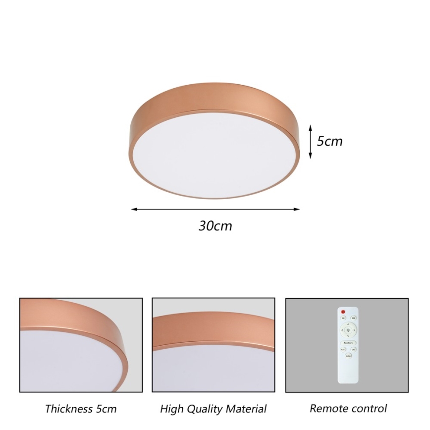 BRILAGI - Dimbart LED-takarmatur POOL LED/36W/230V 3000-6000K Ø 30 cm kopparfärgad + fjärrkontroll