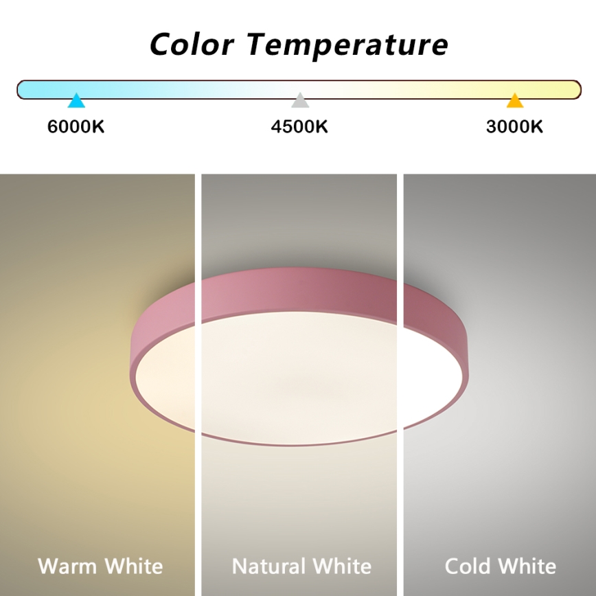 Brilagi - Dimbar LED-taklampa POOL LED/48W/230V 3000-6000K Ø 40 cm rosa + fjärrkontroll