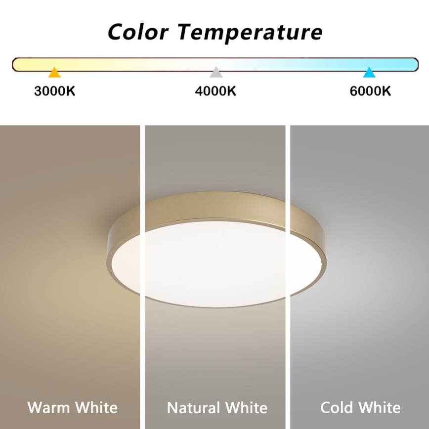 BRILAGI - dimbar LED-takplafond POOL LED/48W/230V 3000-6000K Ø 40 cm, guld, inklusive fjärrkontroll