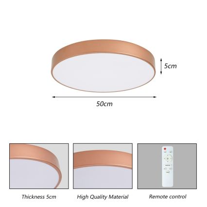 BRILAGI - Dimbart takarmatur POOL LED/60W/230V 3000-6000K Ø 50 cm kopparfärgad + fjärrkontroll