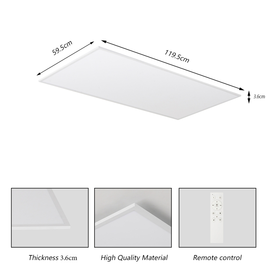 BRILAGI - Dimbar LED takarmatur SLIMFRAME LED/80W/230V 120x60 cm 3000-6000K vit + fjärrkontroll
