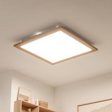 Brilagi - Dimbart LED-takarmatur SLIMFRAME WOOD LED/58W/230V 64x64 cm 3000-6000K brun + fjärrkontroll