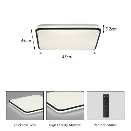 Brilagi - Dimbar LED-taklampa SMART LED/36W/230V 53x53 cm 3000-6000K Wi-Fi Tuya Beacon + fjärrkontroll