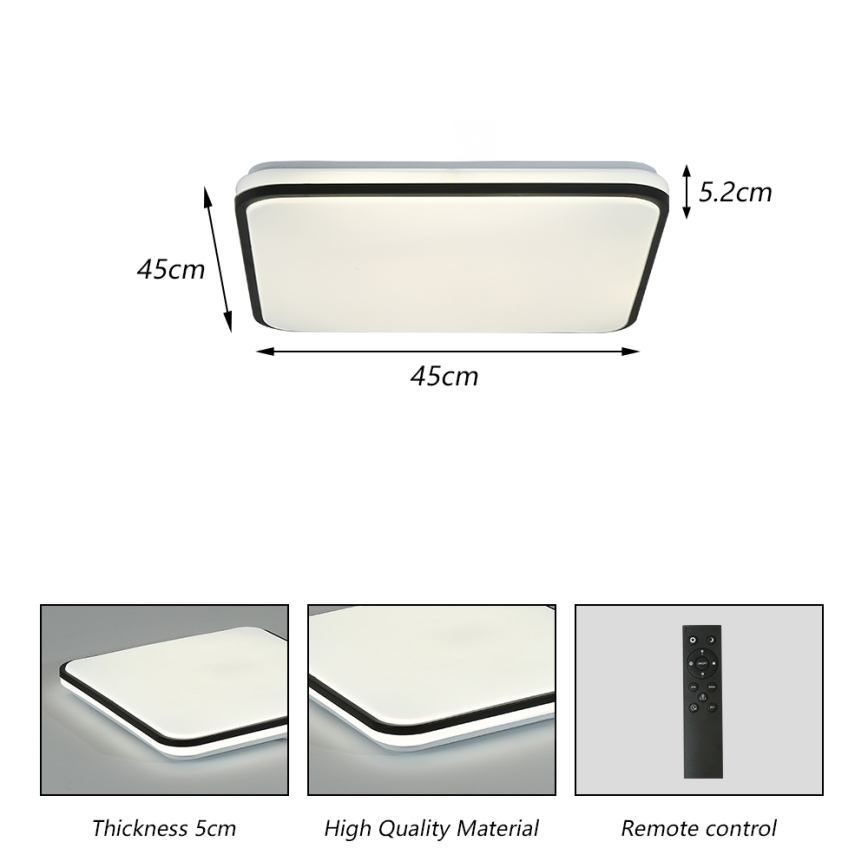 Brilagi - Dimbar LED-taklampa SMART LED/36W/230V 53x53 cm 3000-6000K Wi-Fi Tuya Beacon + fjärrkontroll