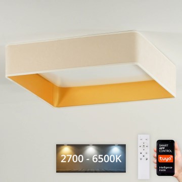 Brilagi - Dimbart LED-takarmatur VELVET SQUARE SMART LED/36W/230V 60x60 cm 2700-6500K Wi-Fi Tuya + fjärrkontroll krämvit