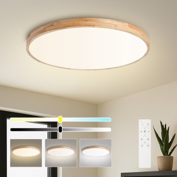 BRILAGI - Dimbart LED-takarmatur WOODLINE LED/100W/230V 3000-6000K ek Ø 80 cm + fjärrkontroll