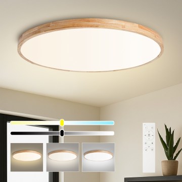 BRILAGI - Dimbart LED-takarmatur WOODLINE LED/128W/230V 3000-6000K ek Ø 100 cm + fjärrkontroll