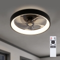 Brilagi - Dimbart LED-takfläkt, 34 W/230 V, Ø 50 cm, svart, med fjärrkontroll
