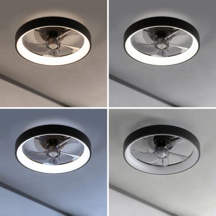 Brilagi - Dimmbar LED-takfläkt LED/34W/230V 3000–6500K Ø 50 cm svart + fjärrkontroll
