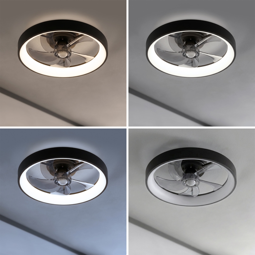 Brilagi - Dimmbar LED-takfläkt LED/34W/230V 3000–6500K Ø 50 cm svart + fjärrkontroll