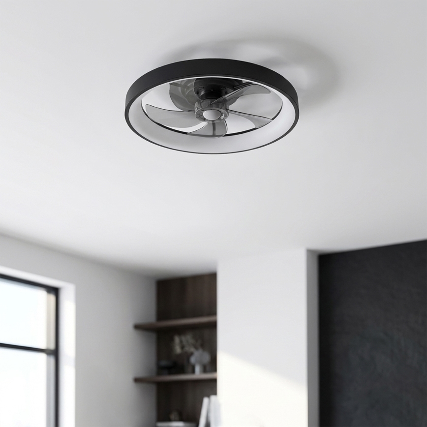 Brilagi - Dimmbar LED-takfläkt LED/34W/230V 3000–6500K Ø 50 cm svart + fjärrkontroll