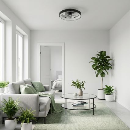 Brilagi - Dimmbar LED-takfläkt LED/34W/230V 3000–6500K Ø 50 cm svart + fjärrkontroll