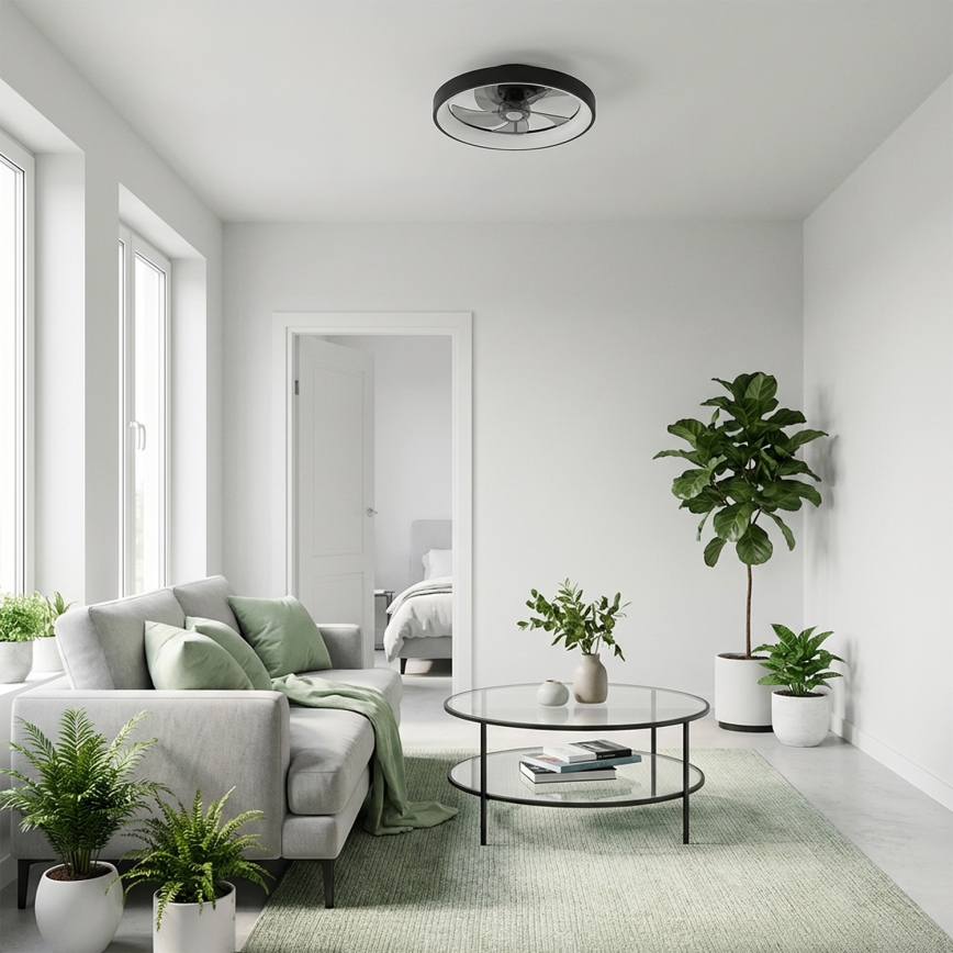 Brilagi - Dimmbar LED-takfläkt LED/34W/230V 3000–6500K Ø 50 cm svart + fjärrkontroll