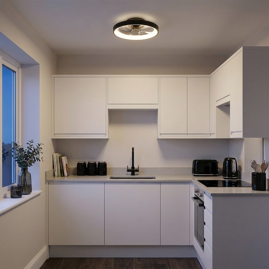 Brilagi - Dimmbar LED-takfläkt LED/34W/230V 3000–6500K Ø 50 cm svart + fjärrkontroll