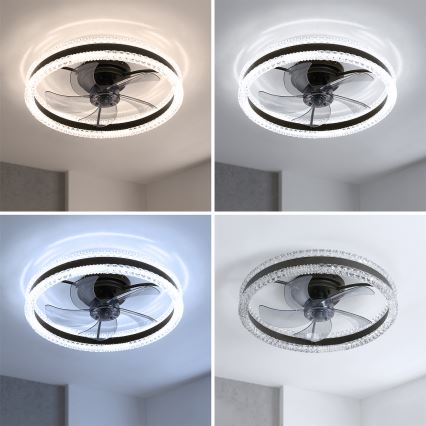 Brilagi - Dimbar LED-takfläkt LED/62W/230V 3000–6500K Ø 50 cm svart + fjärrkontroll